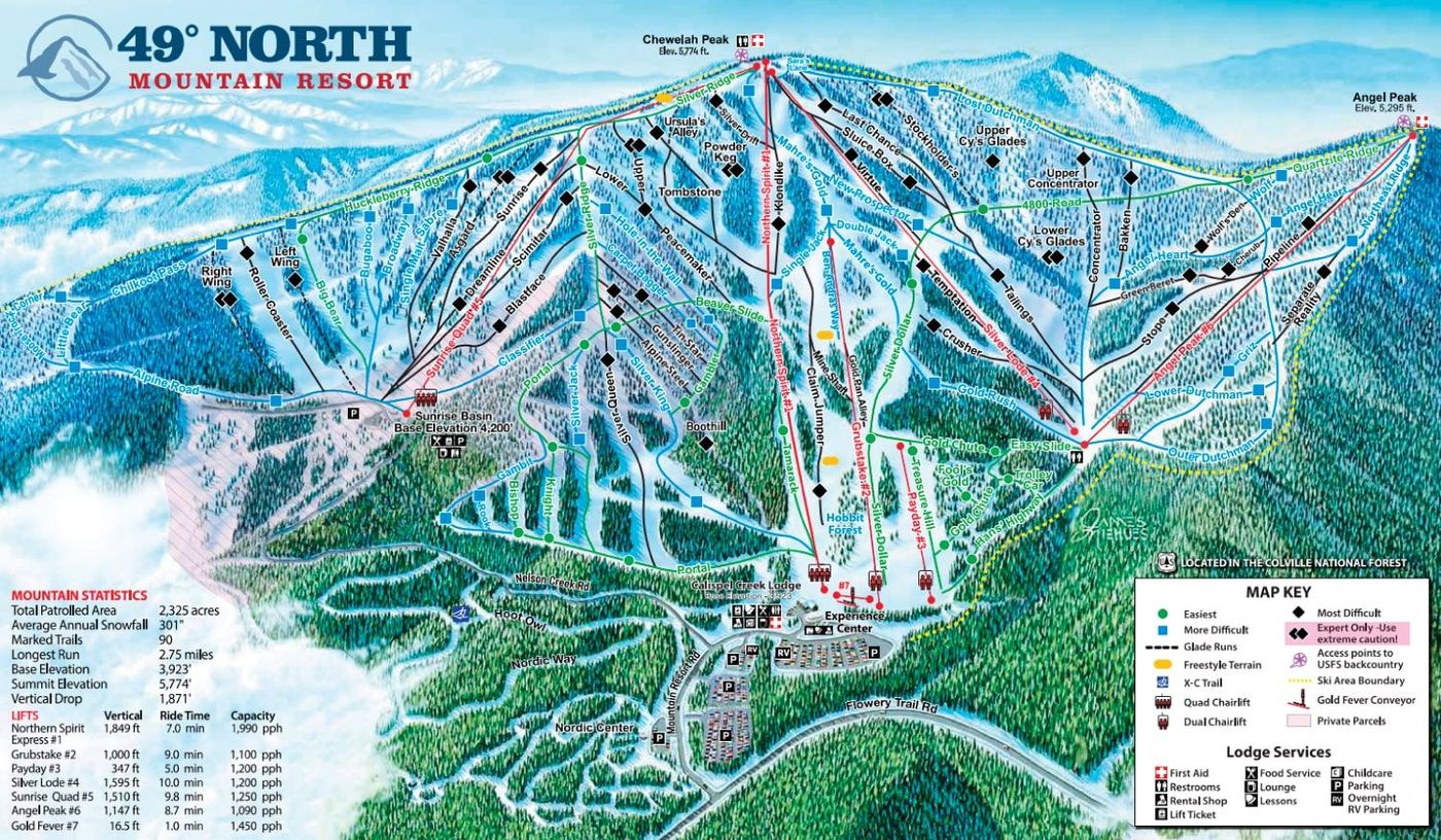 piste map for 49 Degrees North