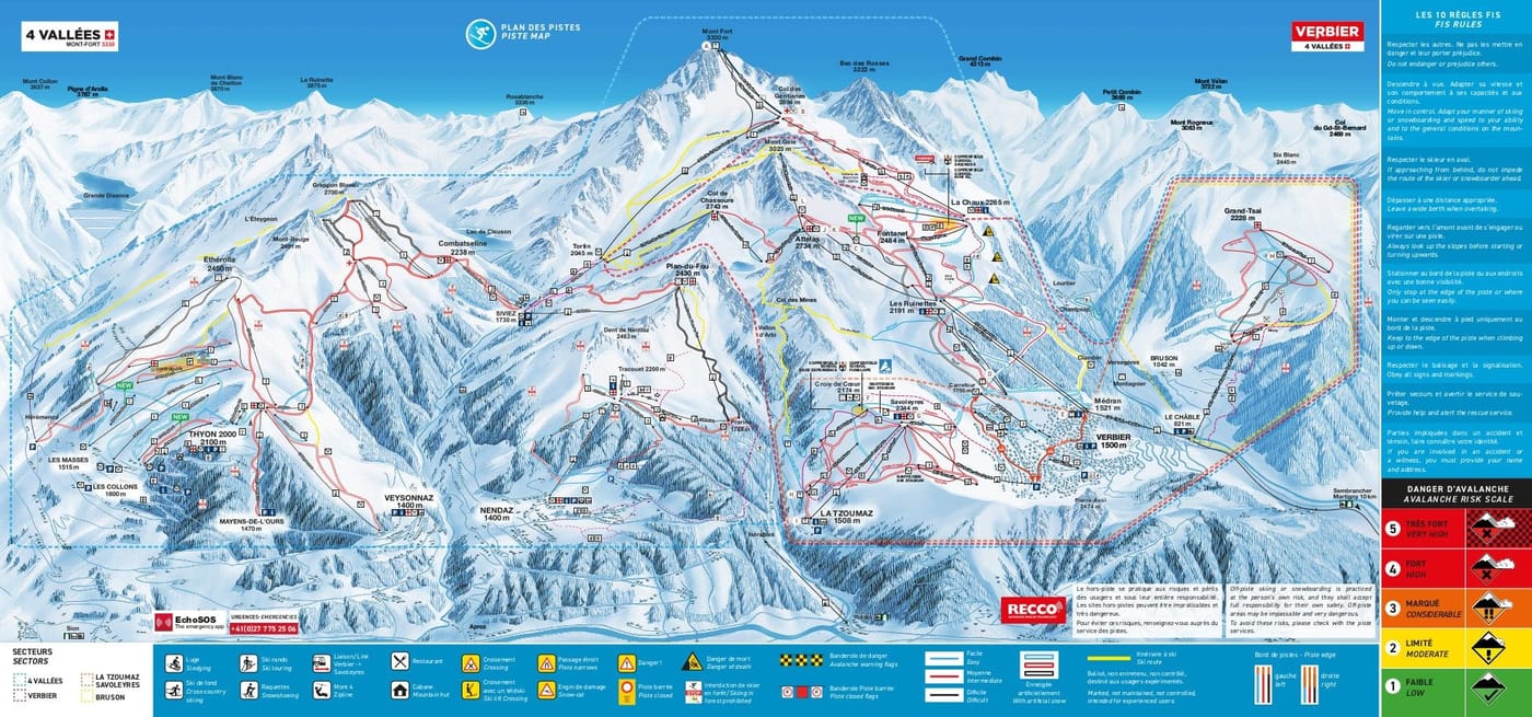 piste map for 4 Vallées