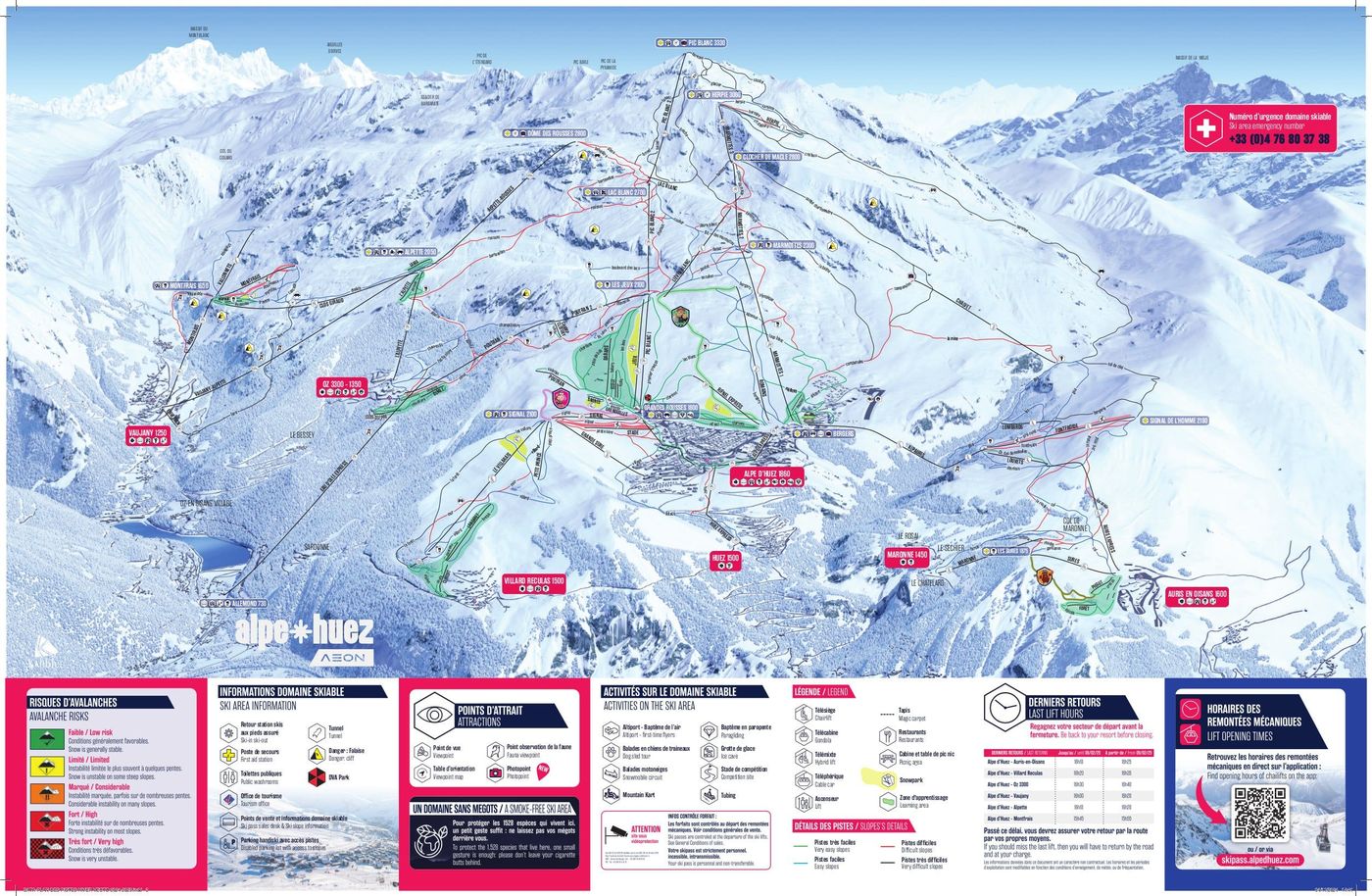 piste map for Alpe d'Huez Grand Domaine