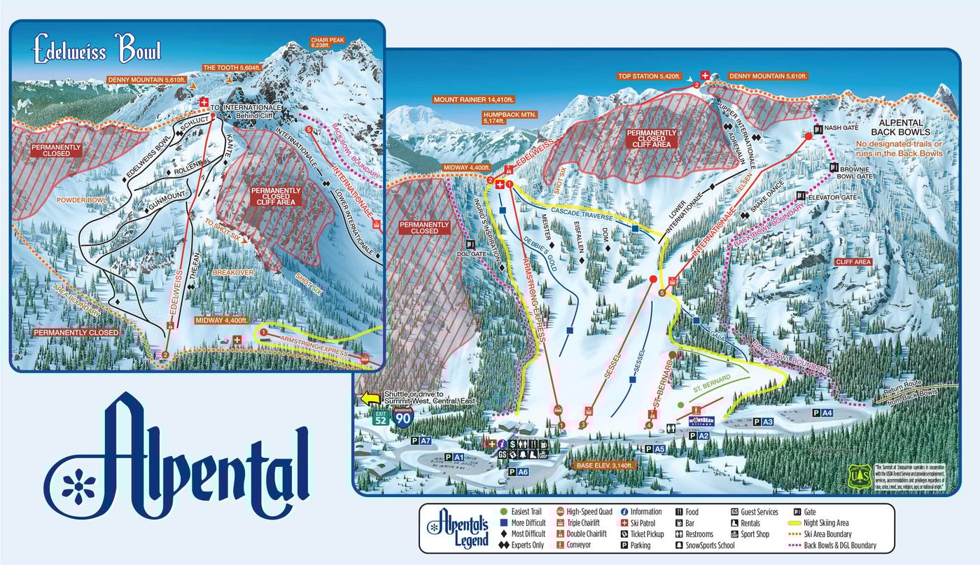 piste map for Alpental