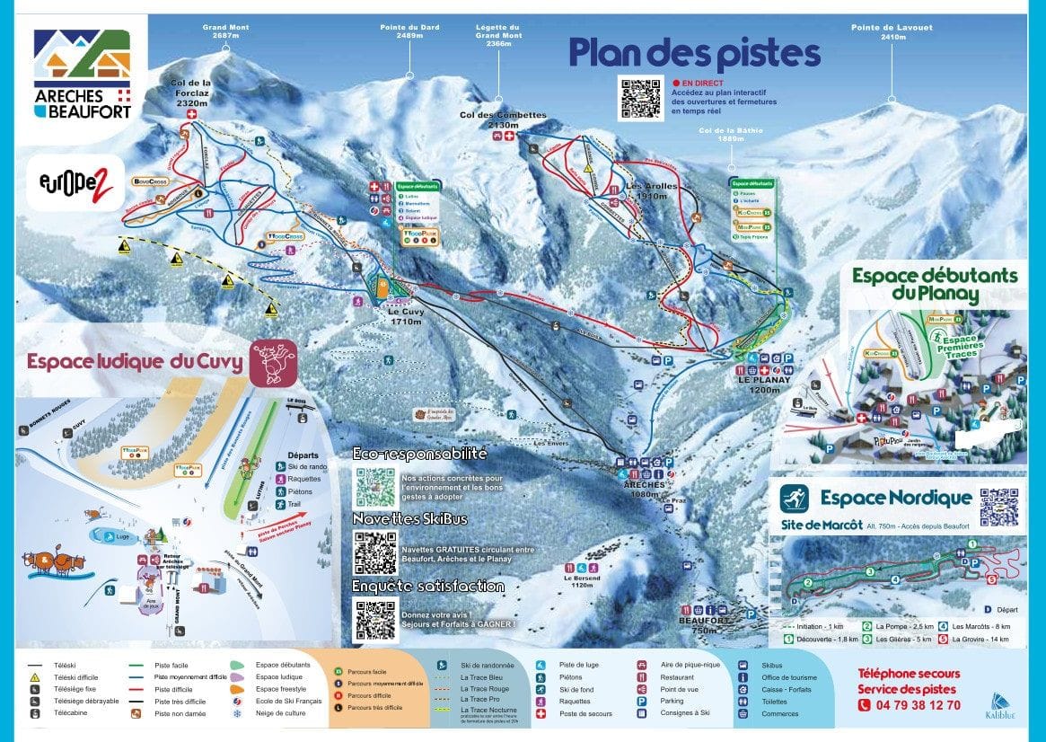 piste map for Areches Beaufort