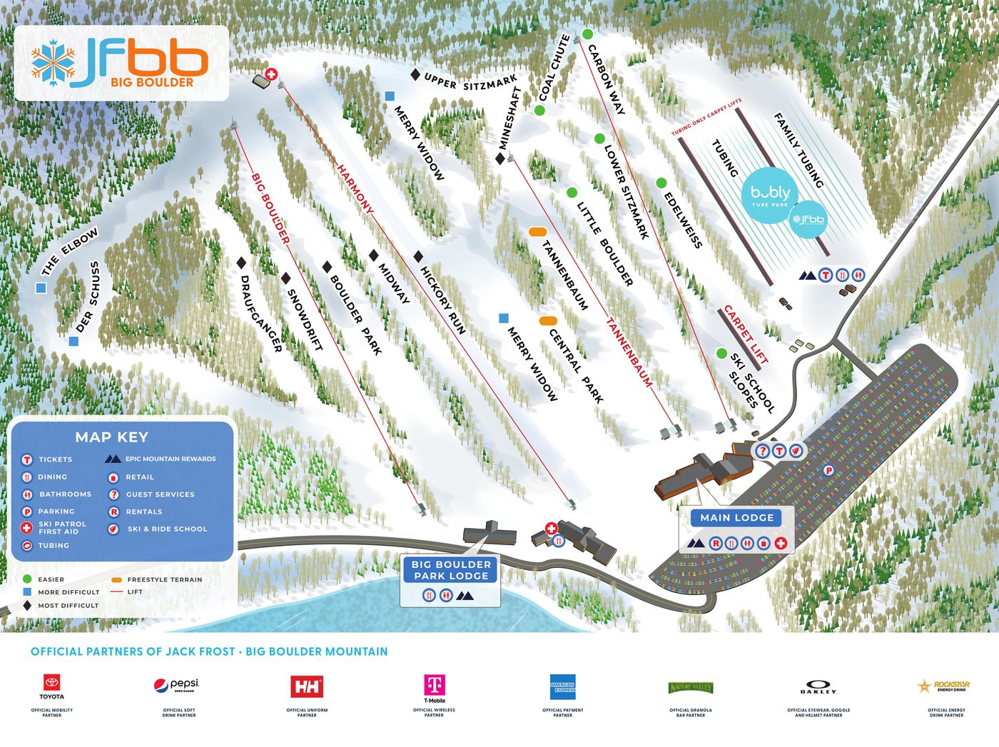 piste map for Big Boulder/Jack Frost