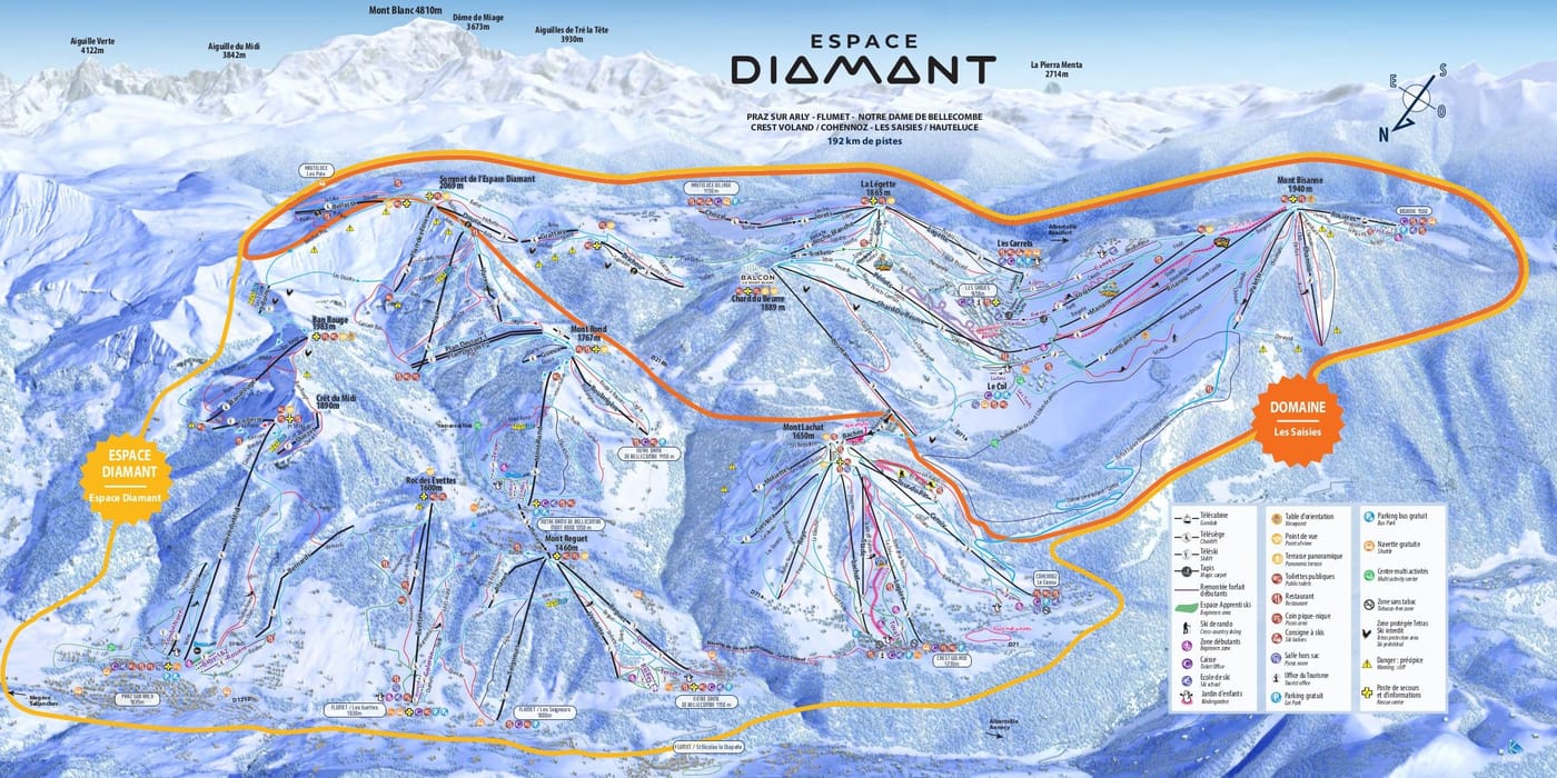 piste map for Espace Diamant
