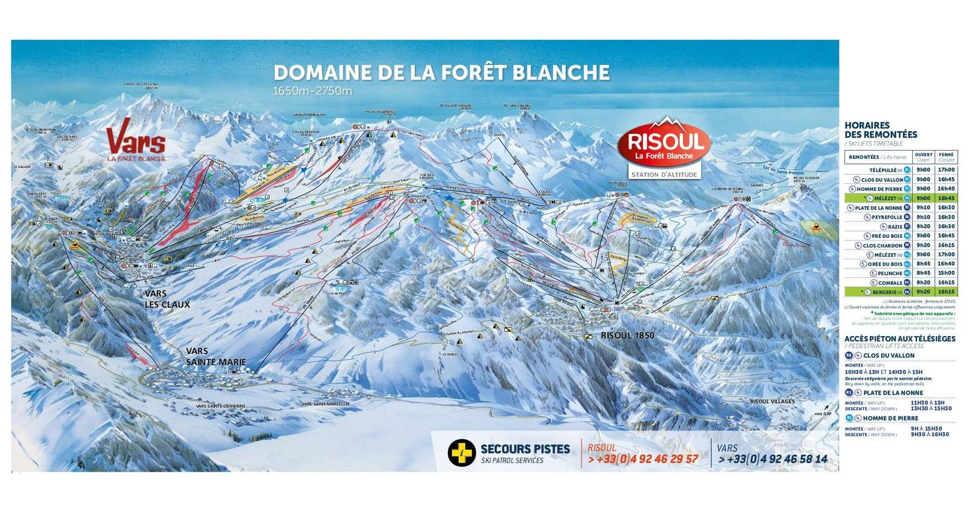 piste map for La Forêt Blanche