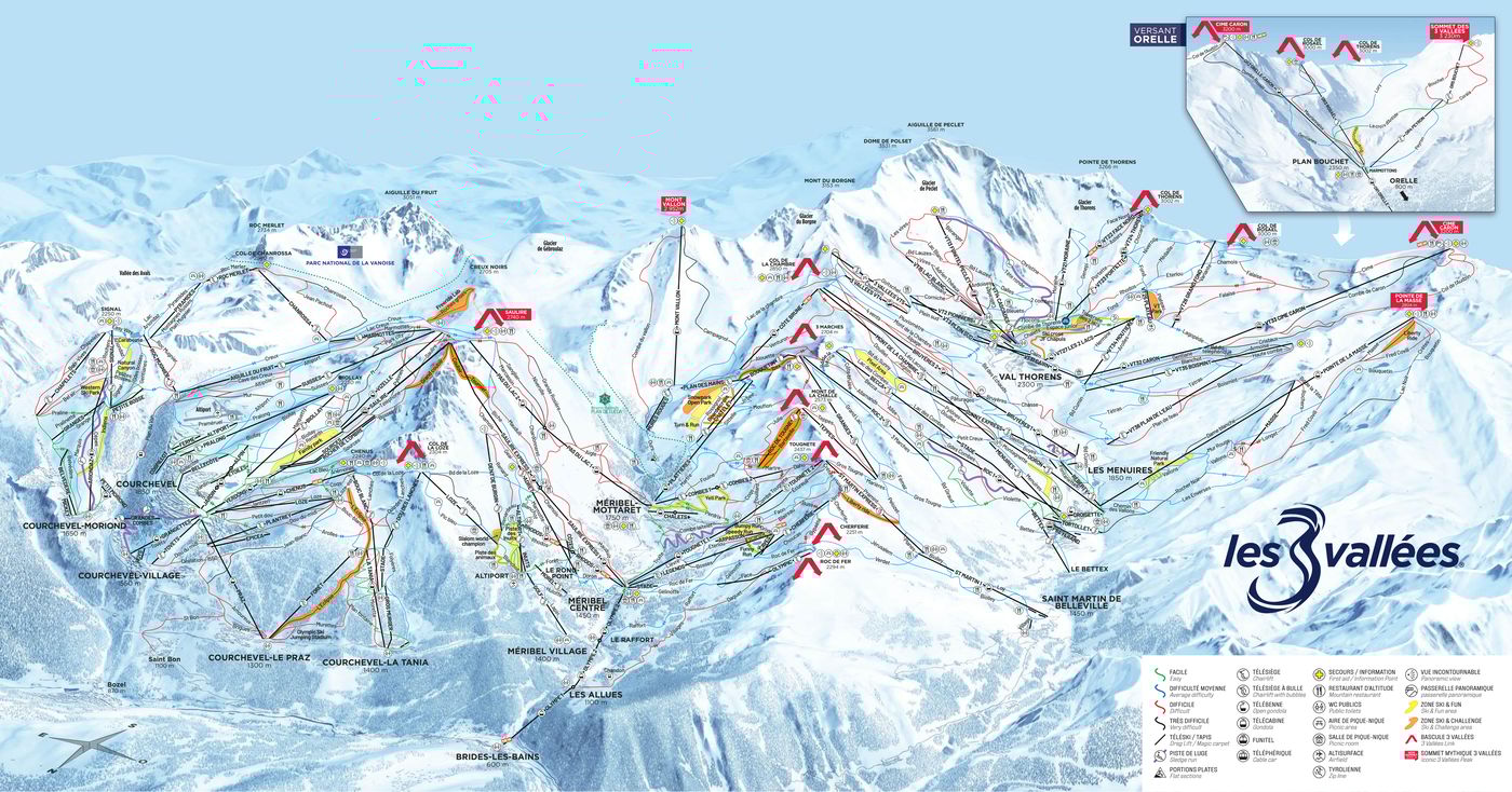 piste map for Les 3 Vallées