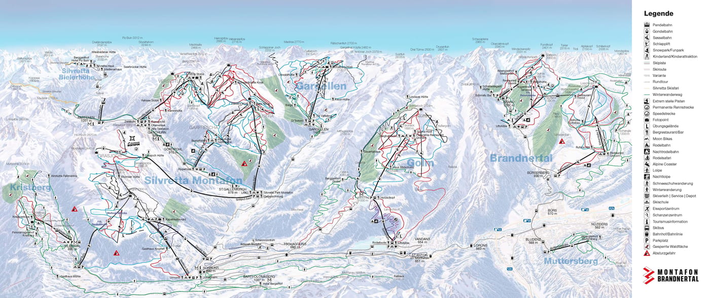 piste map for Montafon