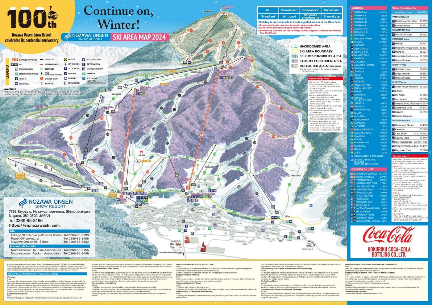 piste map for Nozawa Onsen