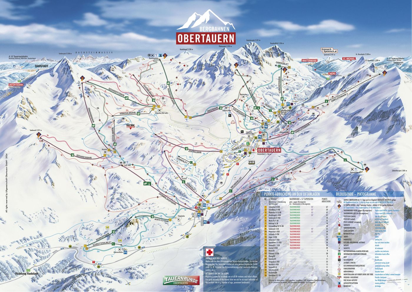 piste map for Obertauern