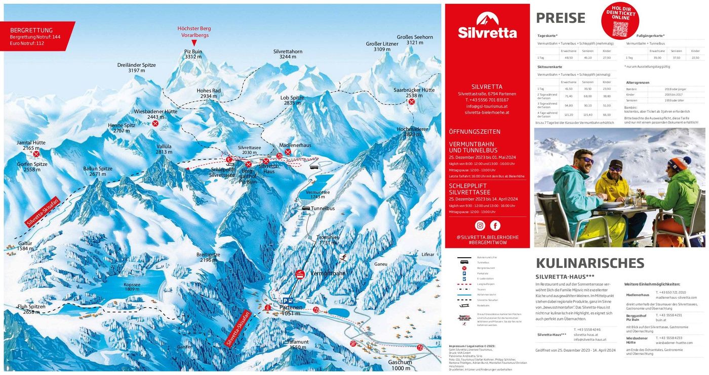 piste map for Silvretta Arena