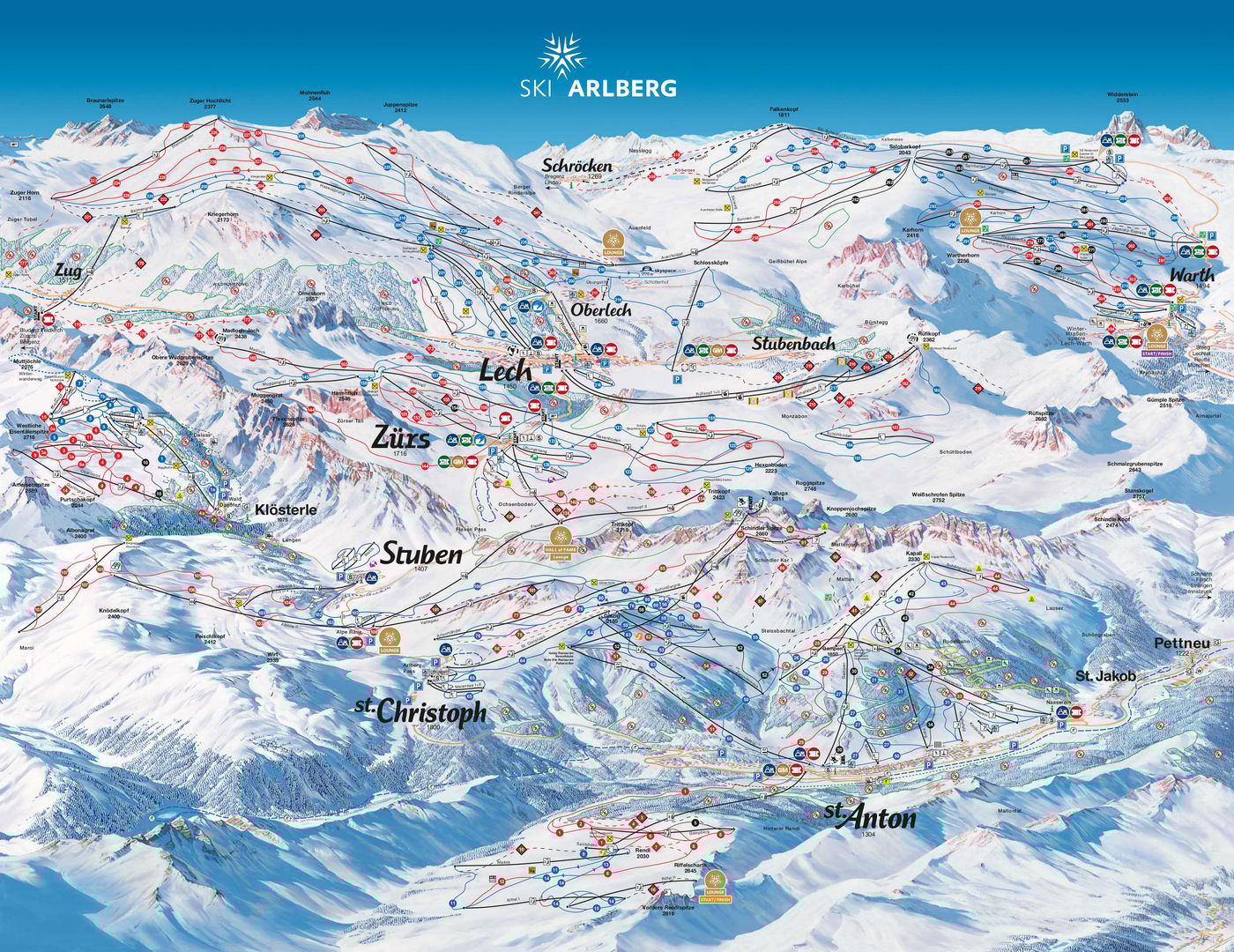 piste map for Ski Arlberg