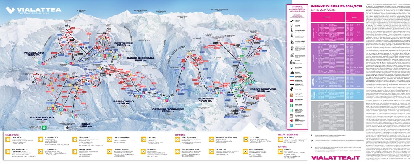 piste map for Via Lattea