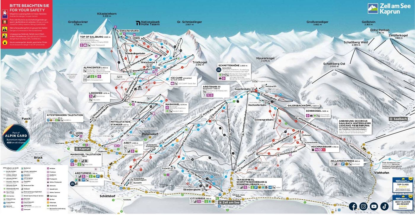 piste map for Zell am See - Kaprun