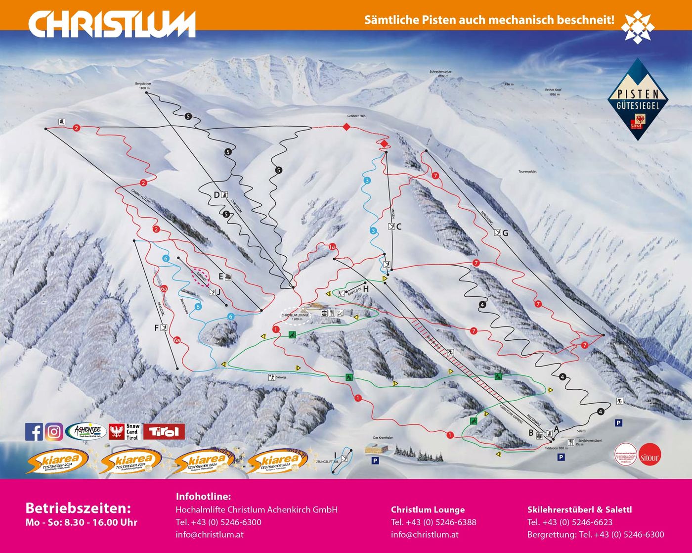 piste map for Achensee - Christlum