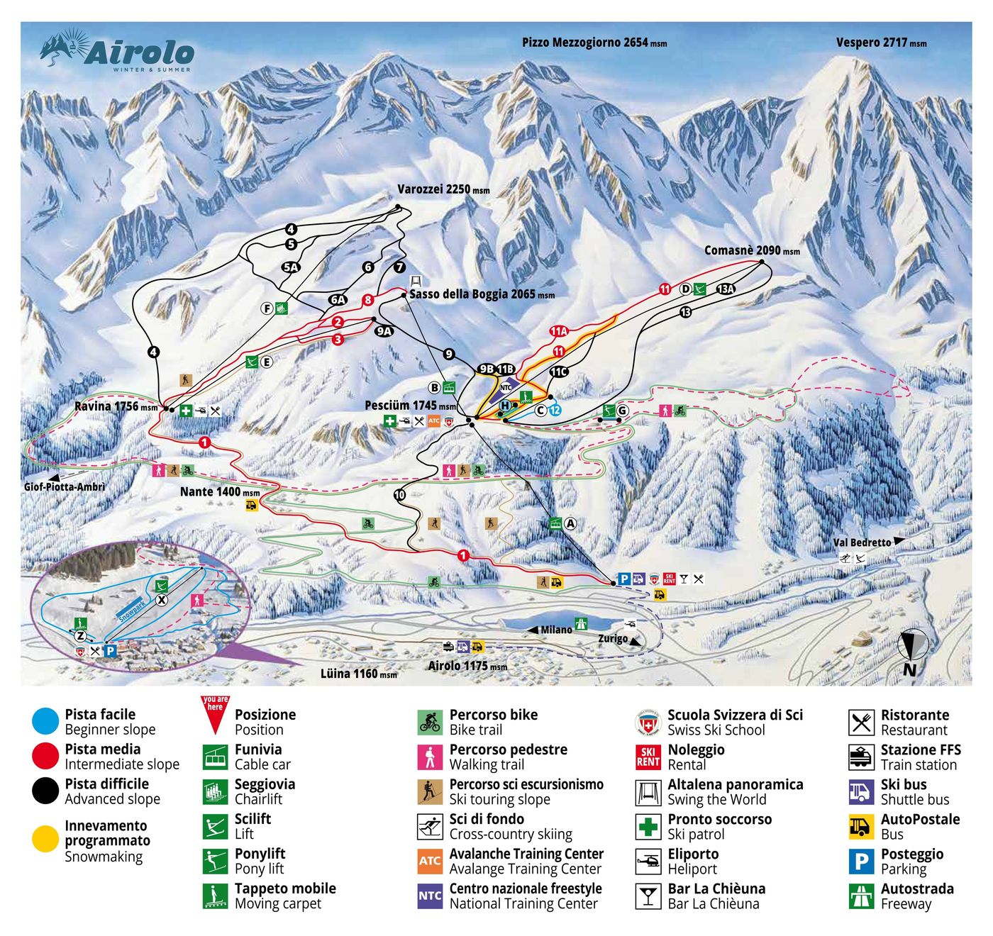 piste map for Airolo