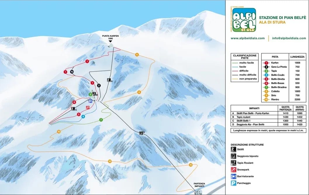 piste map for Ala di Stura