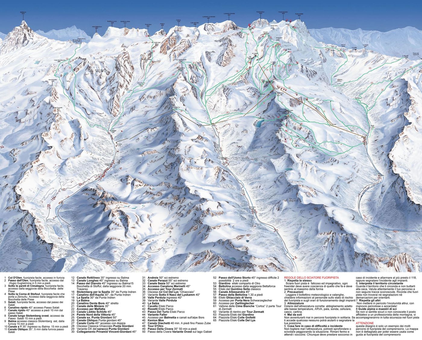 piste map for Alagna Valsesia - Monterosa Ski