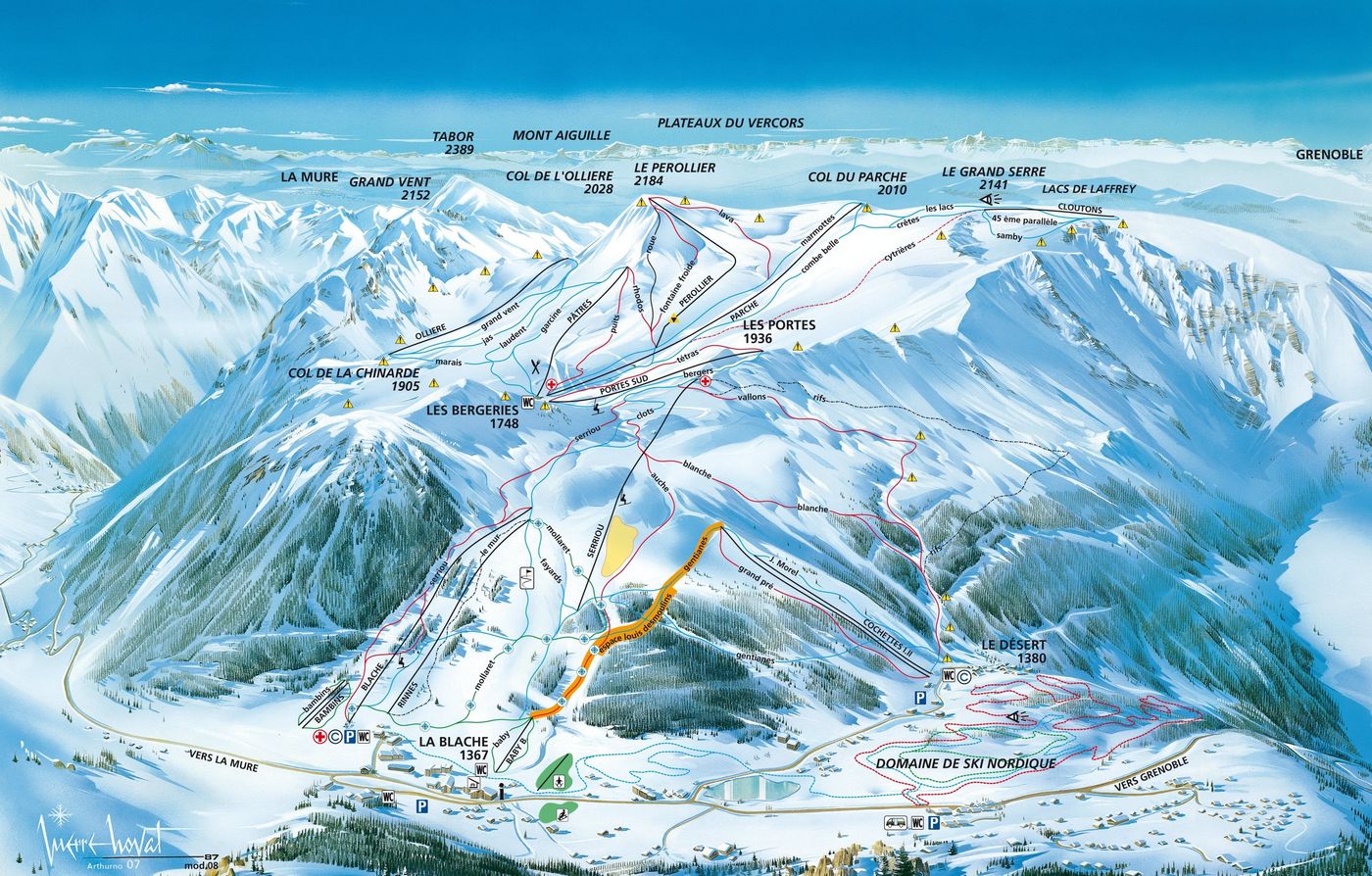 piste map for Alpe du Grand Serre