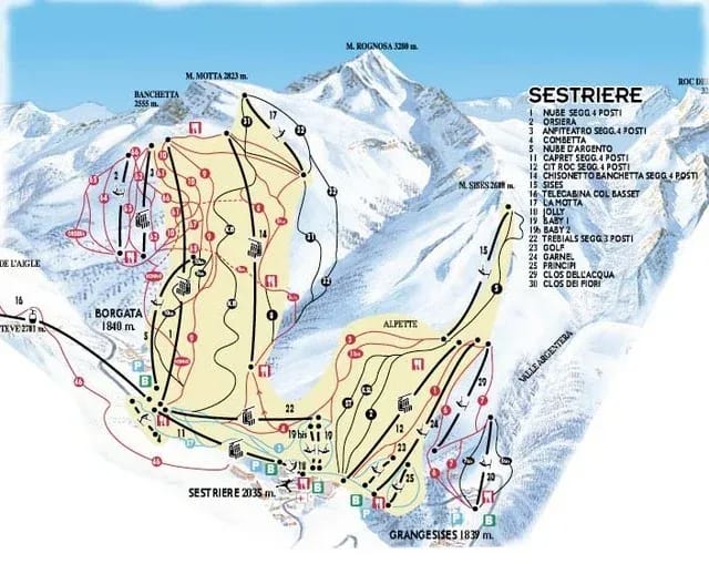 piste map for Alpette