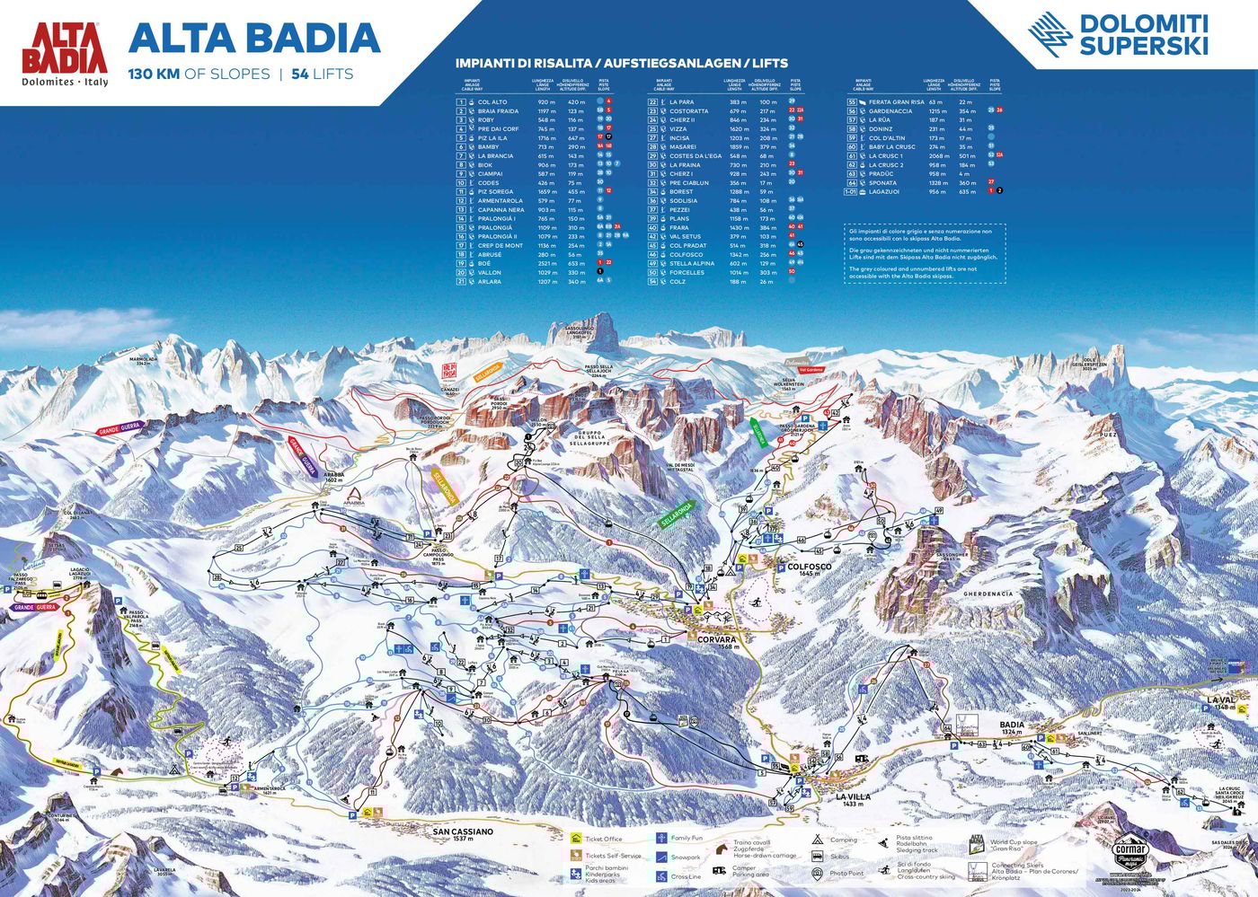 piste map for Alta Badia