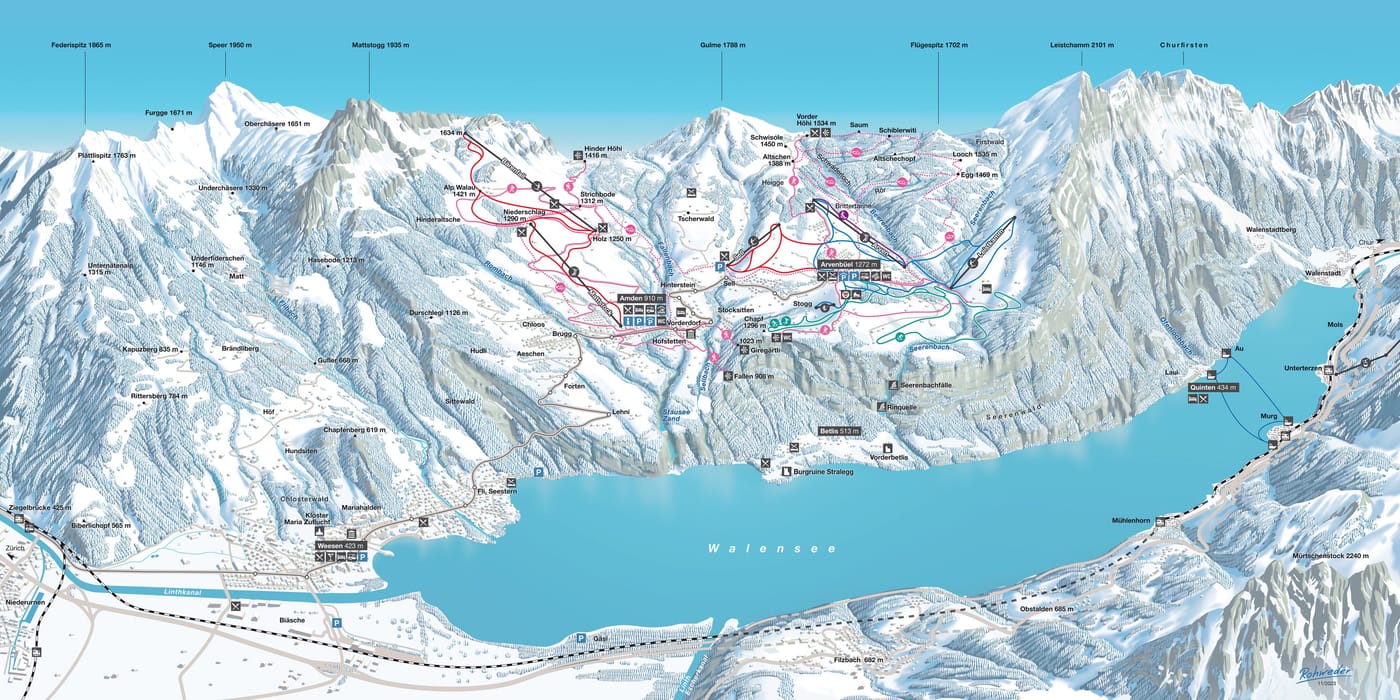 piste map for Amden