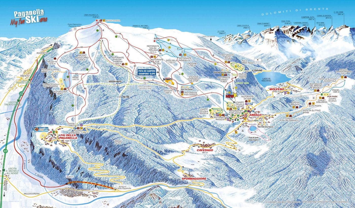 piste map for Andalo - Fai della Paganella