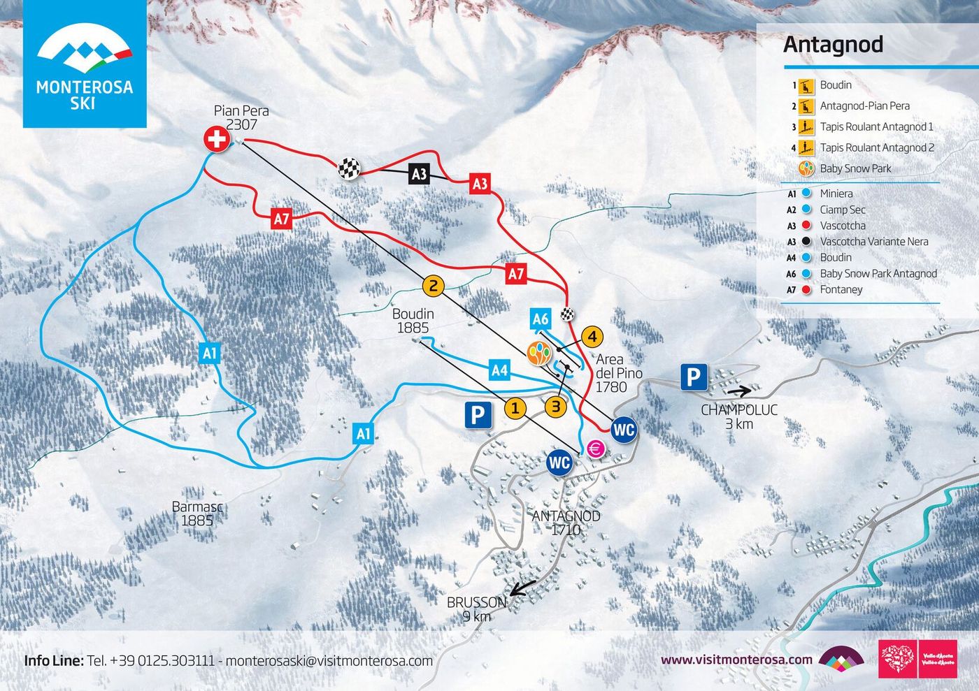 piste map for Antagnod