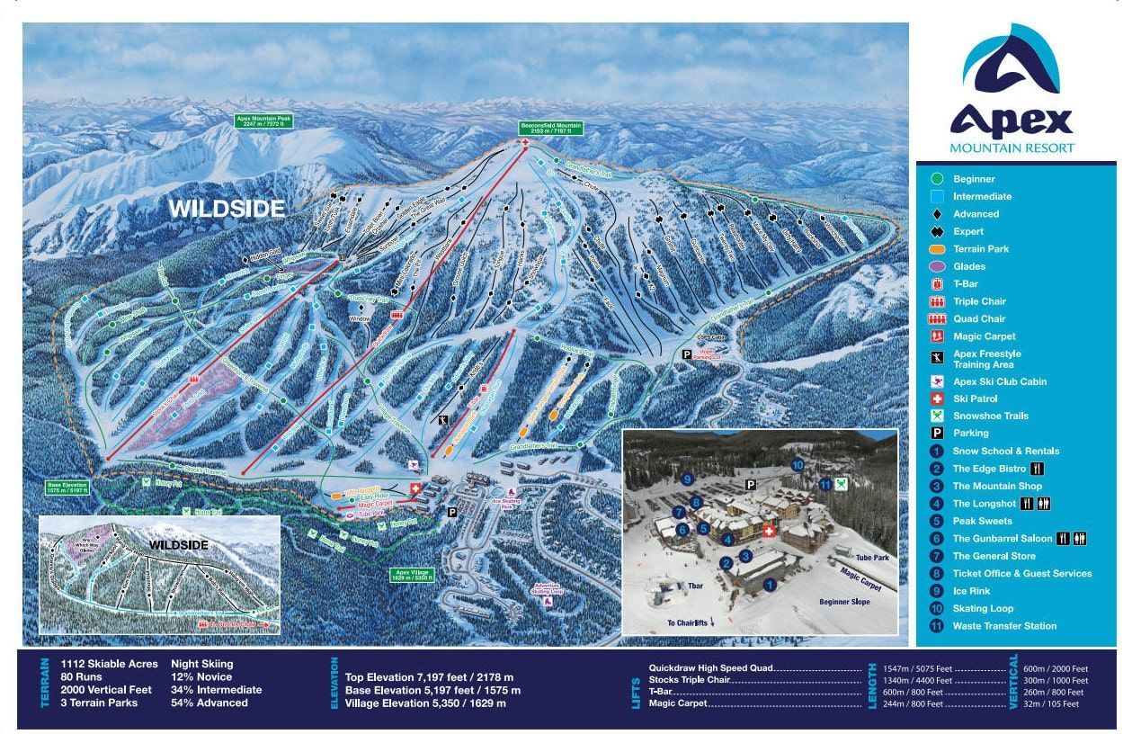 piste map for Apex Mountain