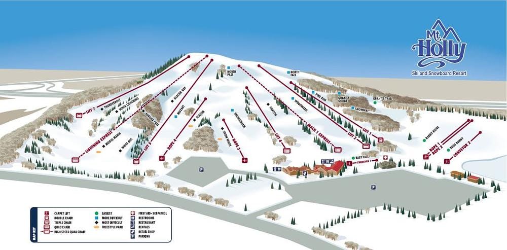 piste map for Apple Mountain