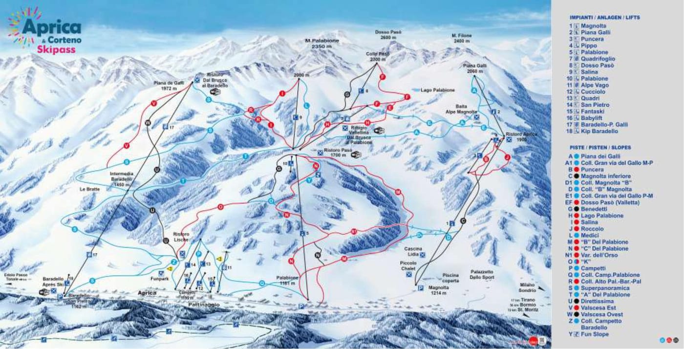 piste map for Aprica