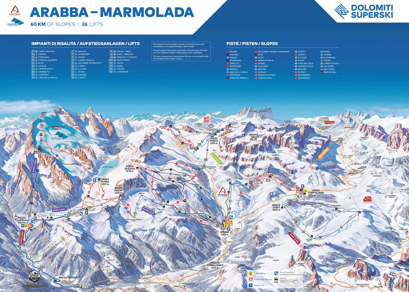 piste map for Arabba Marmolada