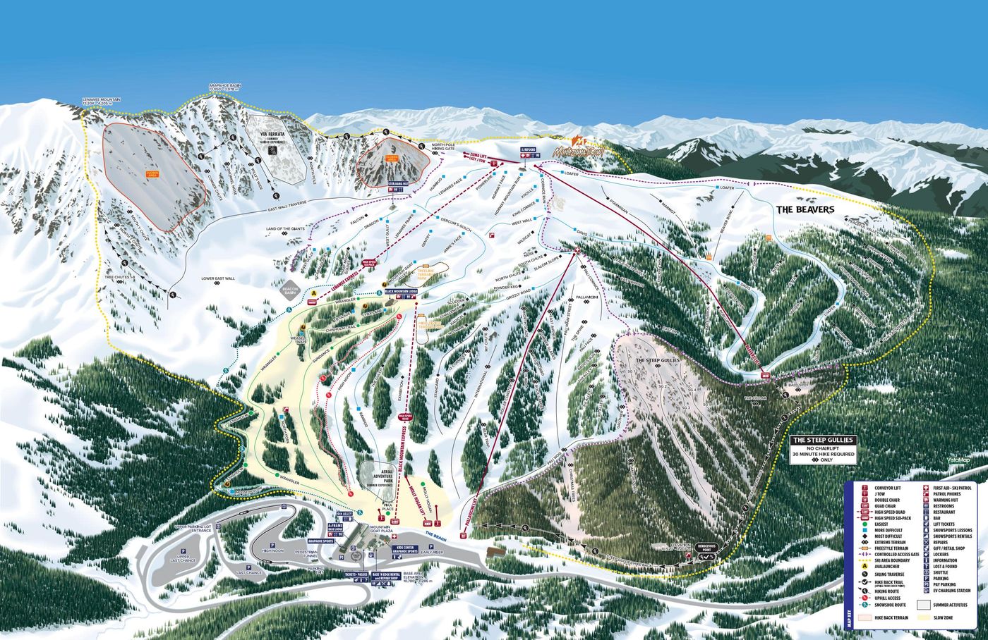 piste map for Arapahoe Basin Ski Area