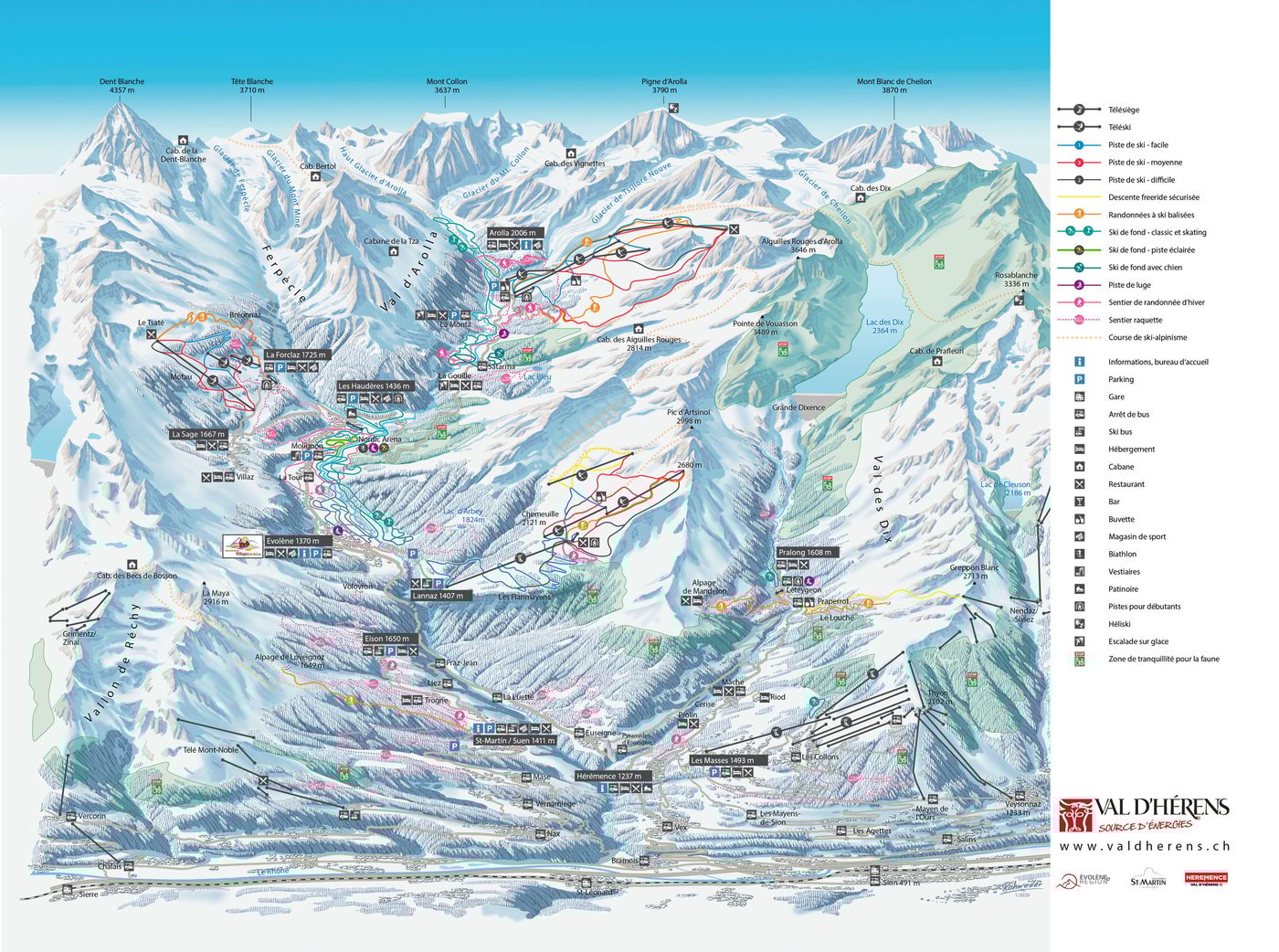 piste map for Arolla