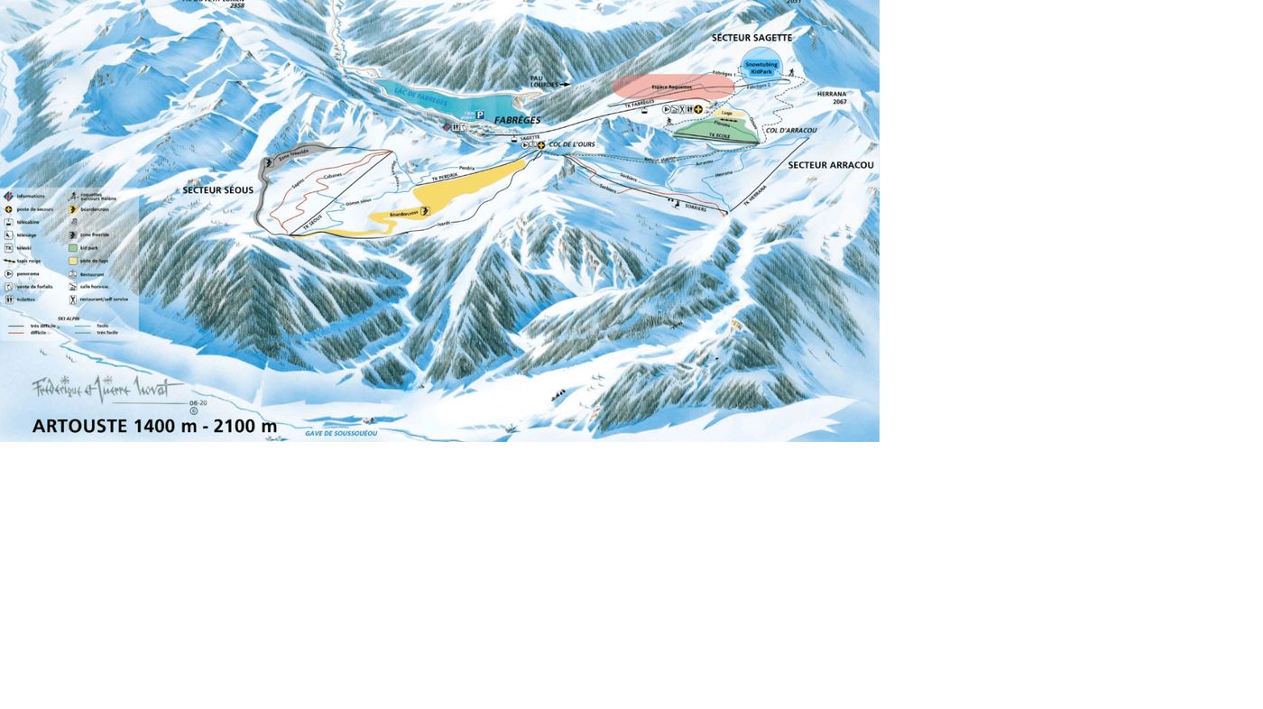 piste map for Artouste - Fabrèges