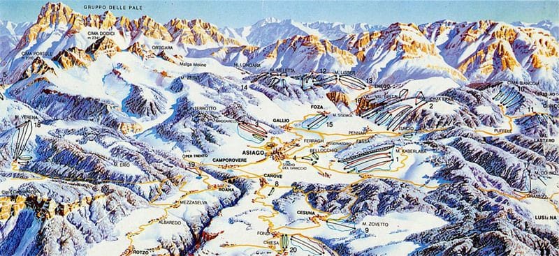 piste map for Asiago