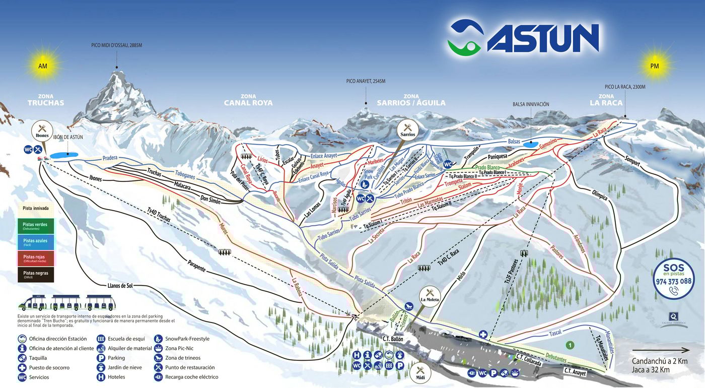 piste map for Astún
