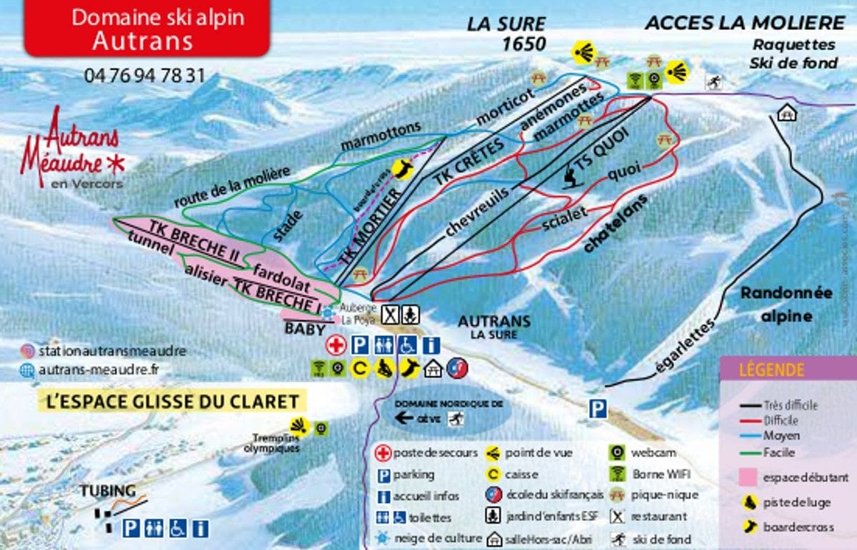 piste map for Autrans