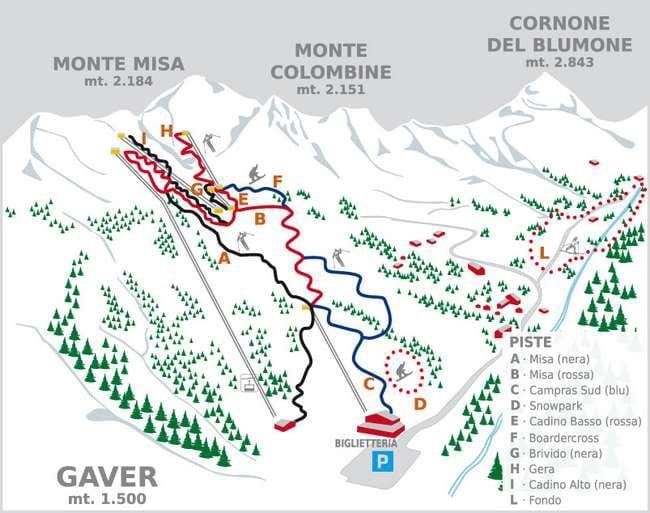 piste map for Bagolino - Gaver