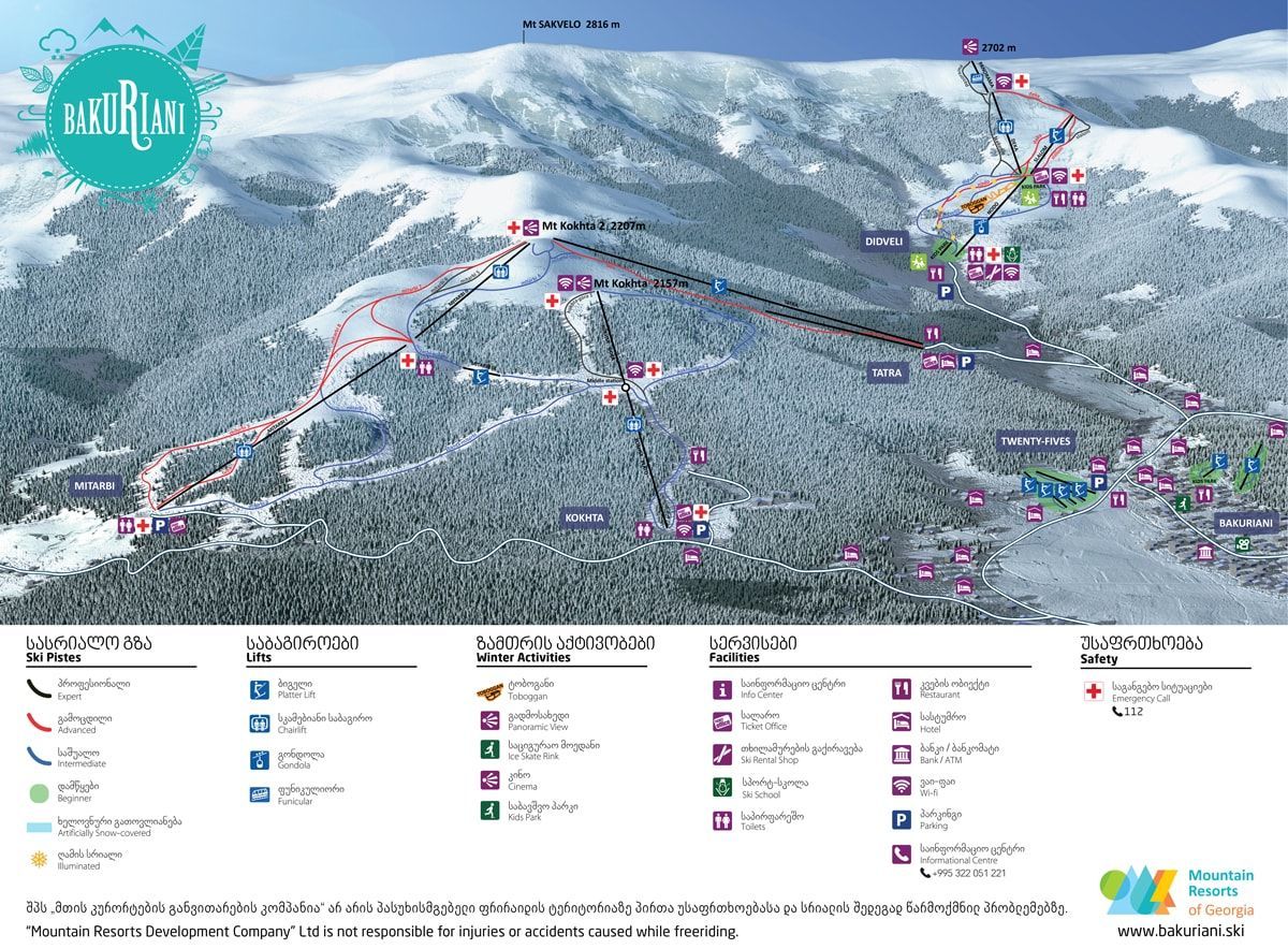piste map for Bakuriani