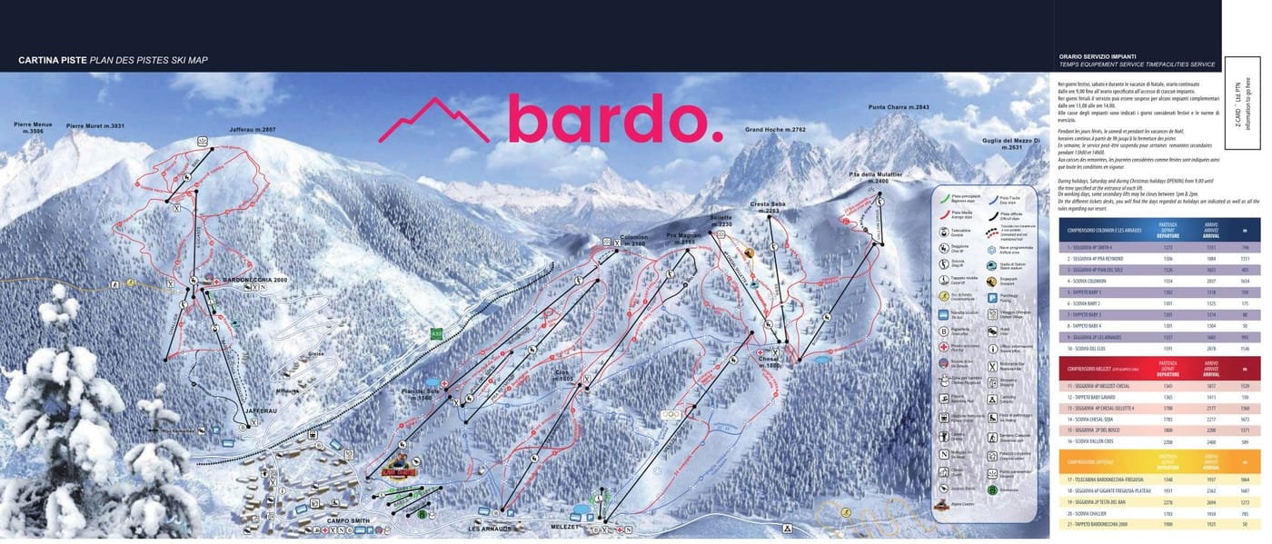 piste map for Bardonecchia