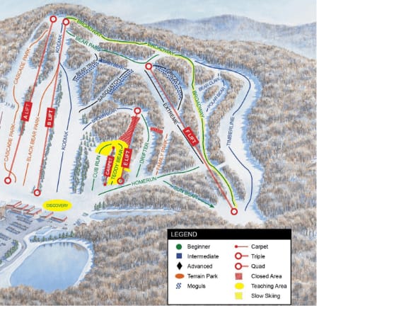 piste map for Bear Creek Mountain Resort