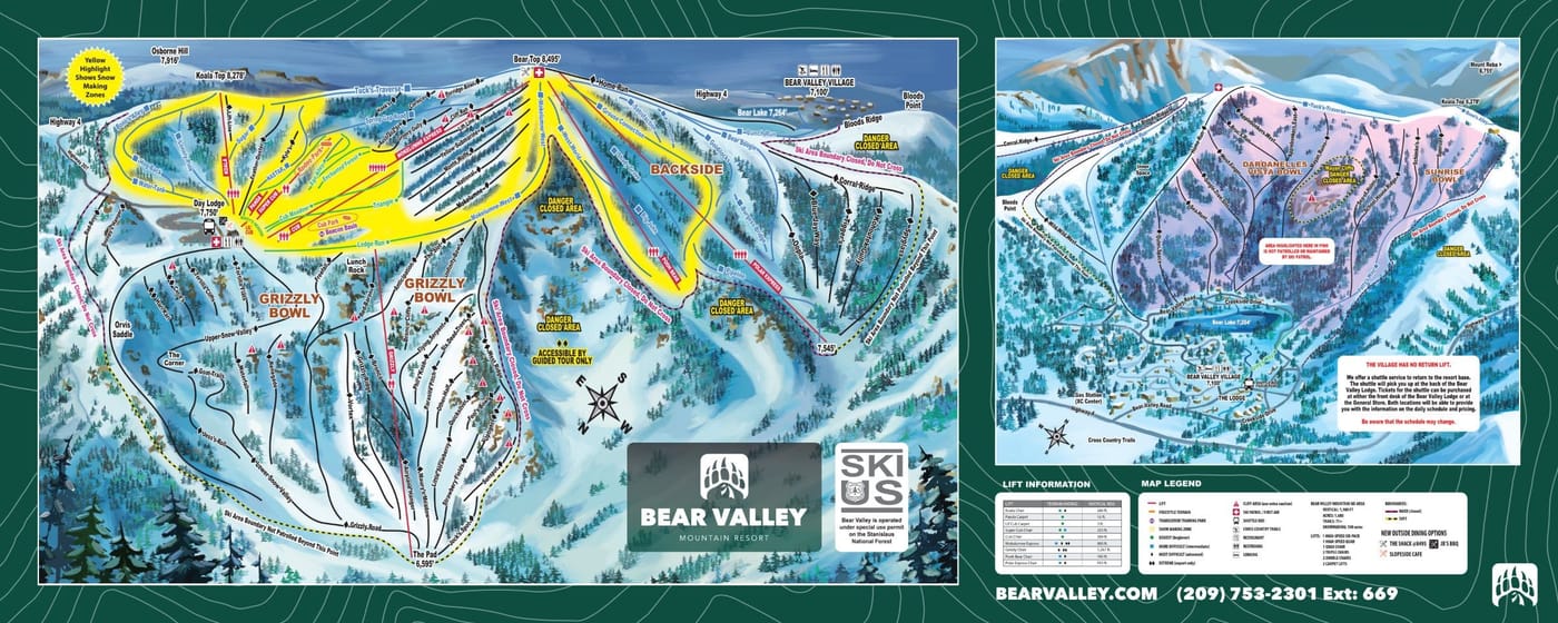 piste map for Bear Mountain