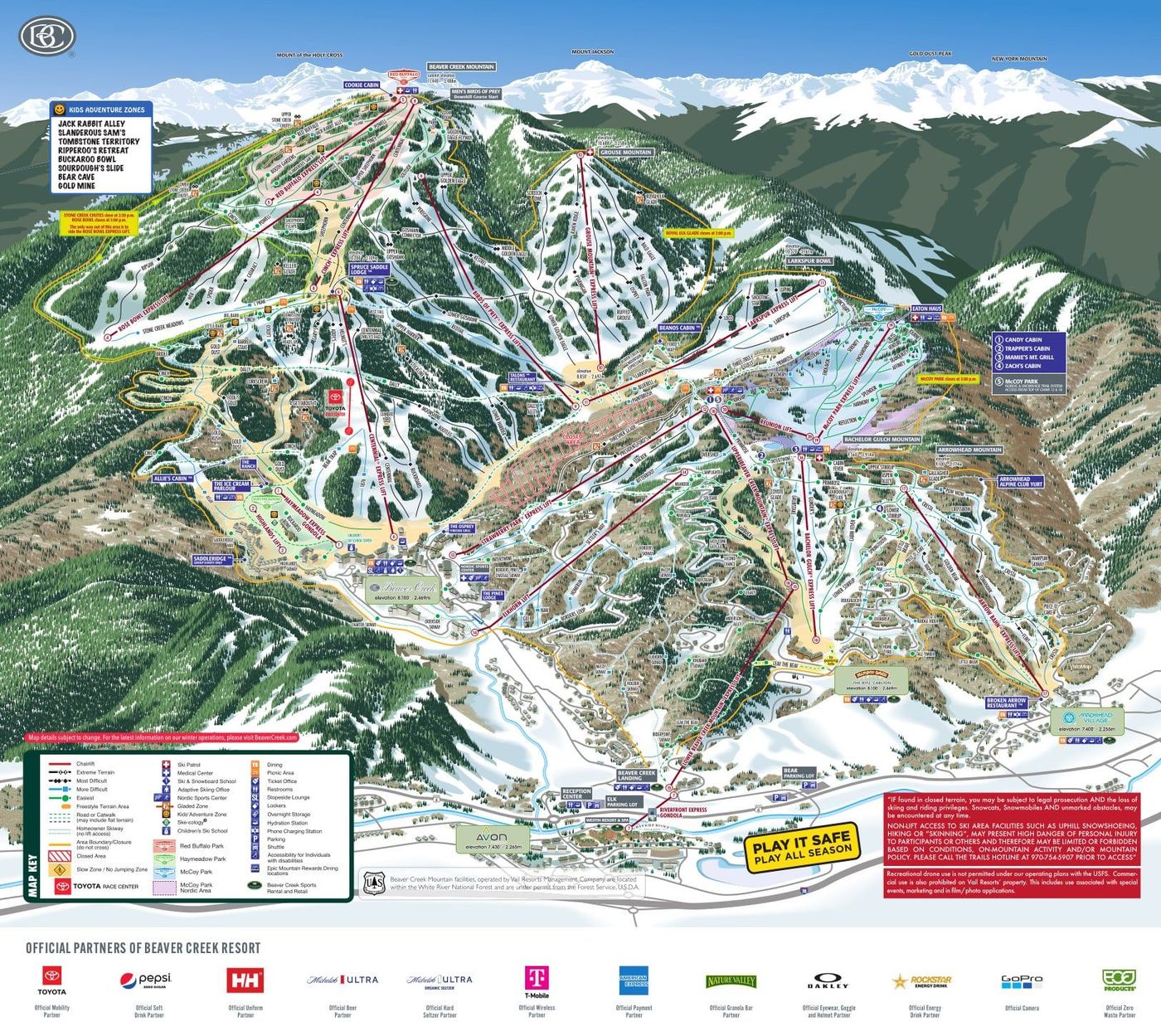 piste map for Beaver Creek