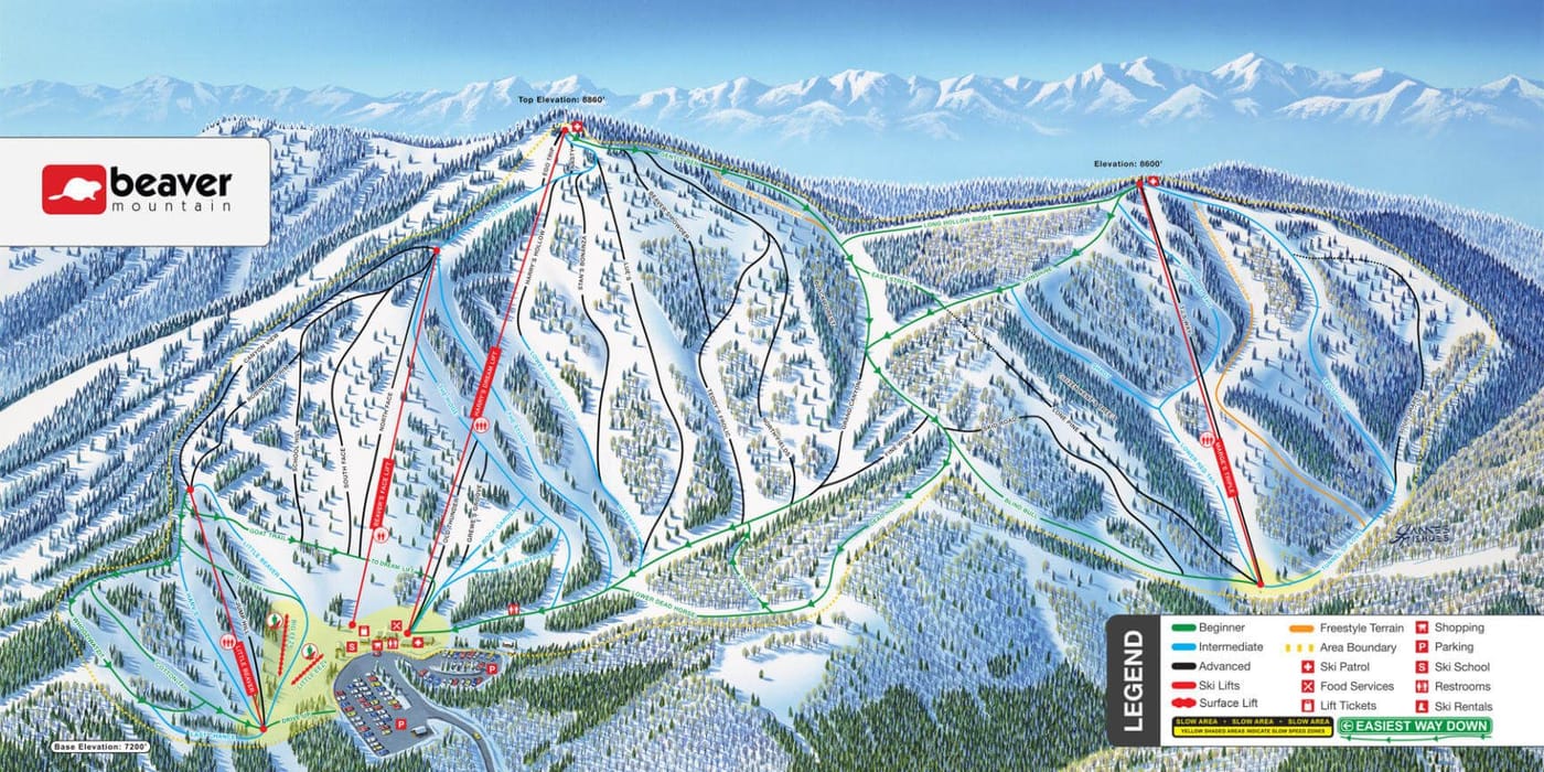 piste map for Beaver Mountain