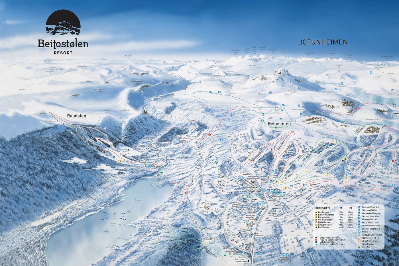 piste map for Beitostølen