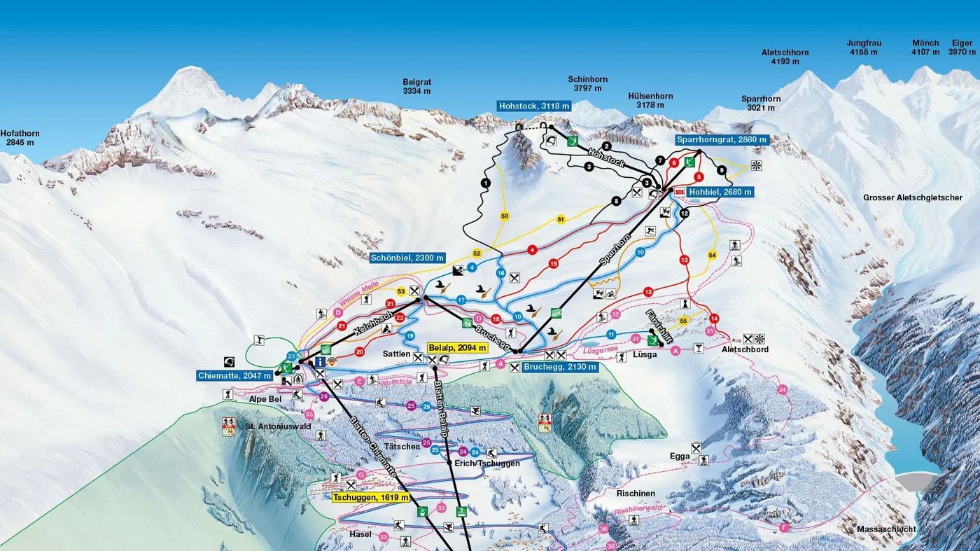 piste map for Belalp - Blatten - Naters