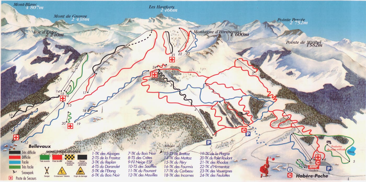 piste map for Bellevaux - Hirmentaz