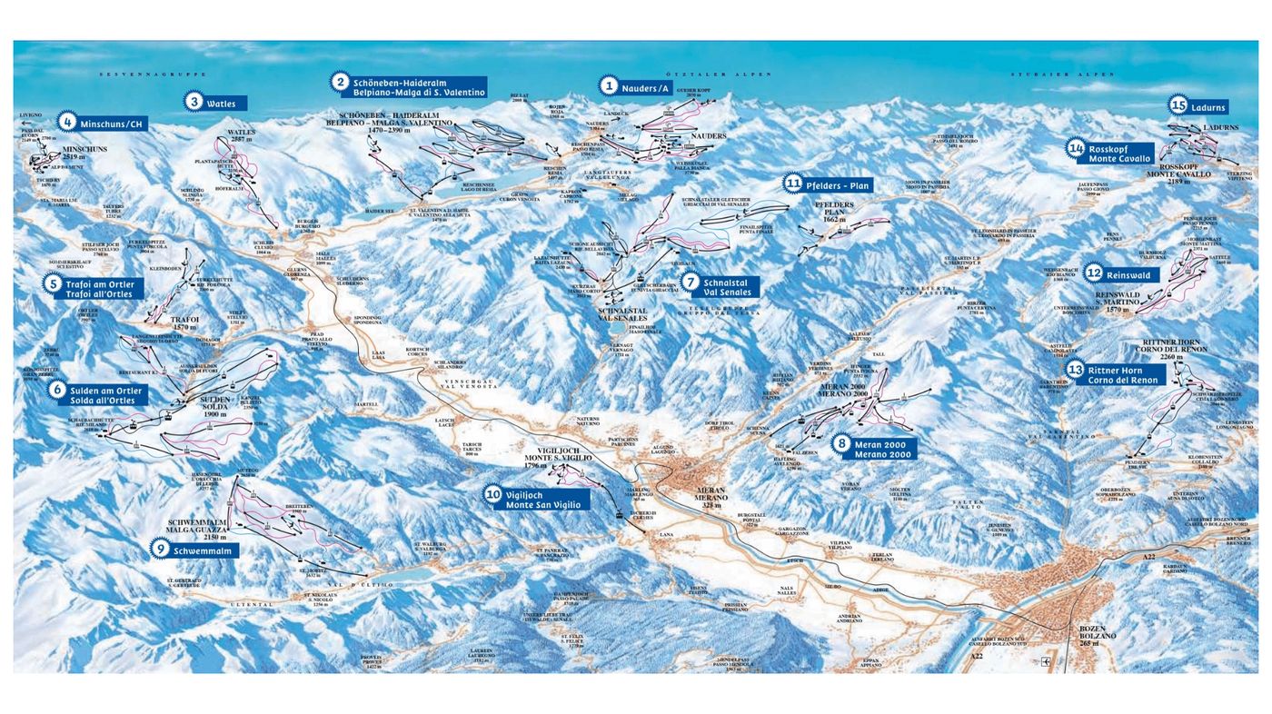 piste map for Belpiano