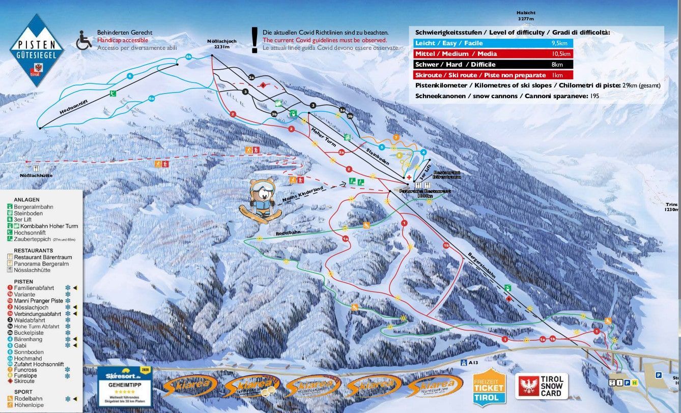 piste map for Bergeralm - Steinach am Brenner