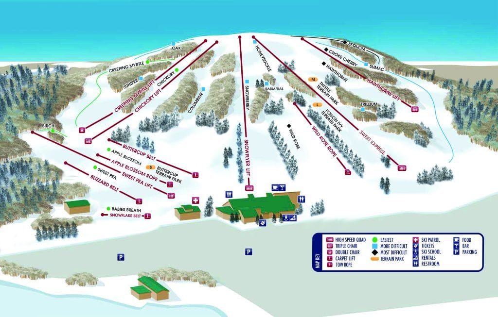 piste map for Bittersweet Ski Area