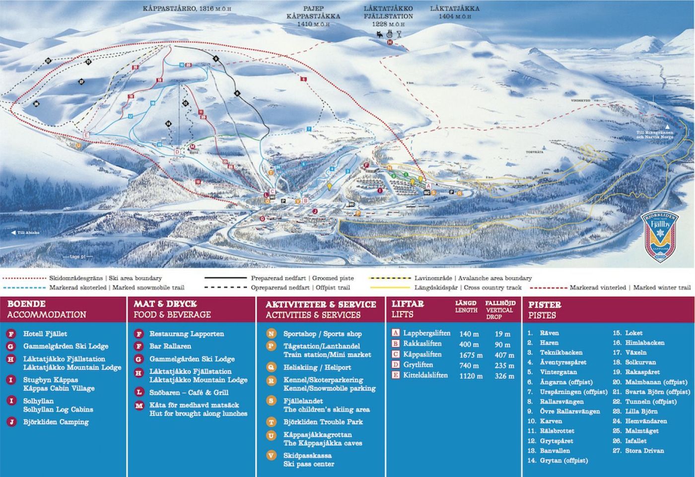 piste map for Björkliden
